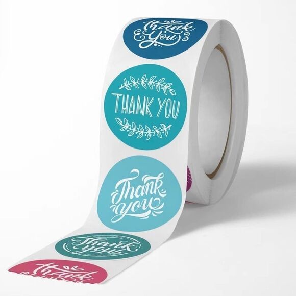 500 thank you stickers (variety pack) 1in round | shipping supplies - Picture 2 of 5